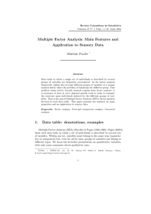 Multiple Factor Analysis: Main Features and Application to Sensory Data J´ erˆ