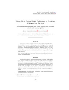 Hierarchical Design-Based Estimation in Stratified Multipurpose Surveys estratificadas multi-propósito