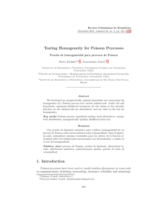 Testing Homogeneity for Poisson Processes Raúl Fierro ,