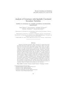 Analysis of Covariance with Spatially Correlated Secondary Variables