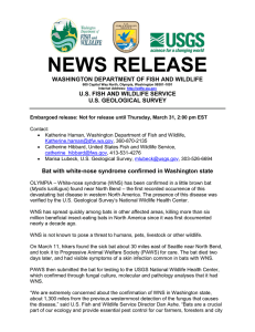 NEWS RELEASE WASHINGTON DEPARTMENT OF FISH AND WILDLIFE