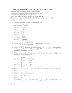 Math 120: Assignment 2 (Due Tue., Sep. 18 at start... Suggested practice problems (from Adams, 6th ed.):