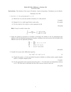 Math 257/316, Midterm 1, Section 101 20 October 2008