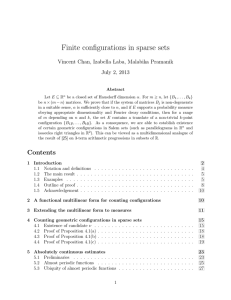 Finite configurations in sparse sets July 2, 2013