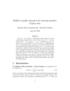 Buffon’s needle estimates for rational product Cantor sets June 20, 2012