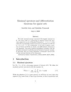 Maximal operators and differentiation theorems for sparse sets July 6, 2009