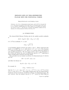 DISTANCE SETS OF WELL-DISTRIBUTED PLANAR SETS FOR POLYGONAL NORMS