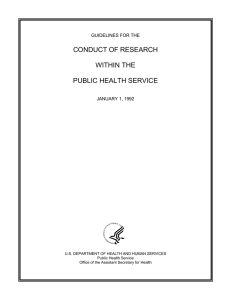 CONDUCT OF RESEARCH WITHIN THE PUBLIC HEALTH SERVICE GUIDELINES FOR THE