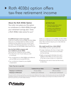 Roth 403(b) option offers tax-free retirement income
