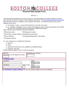 Personal Data Update Form