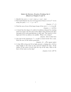 Math 121 Review, Practice Problem Set 3