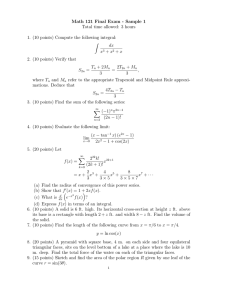 Math 121 Final Exam - Sample 1