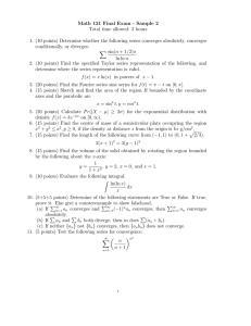 Math 121 Final Exam - Sample 2