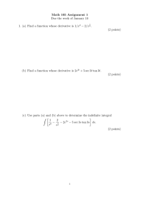 Math 105 Assignment 1 Due the week of January 10 − 2/x