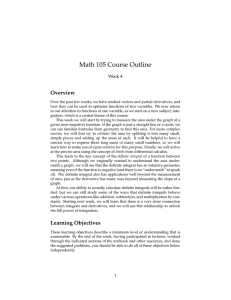Math 105 Course Outline Overview Week 4