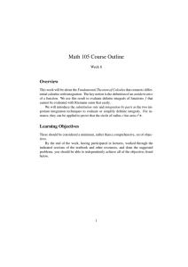 Math 105 Course Outline Overview Week 6