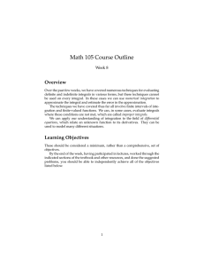 Math 105 Course Outline Overview Week 8