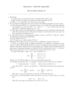 Homework 3 - Math 321, Spring 2012 1. Recall that