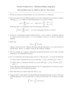 Practice Problem Set 2 - Riemann-Stieltjes integration