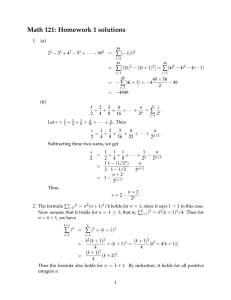 Math 121: Homework 1 solutions ∑ − +