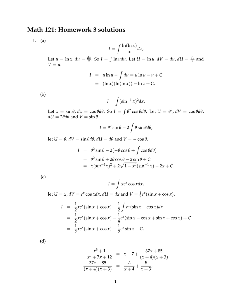 Math 121 Homework 3 Solutions