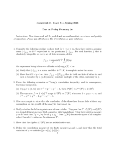 Homework 2 - Math 541, Spring 2016