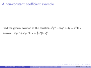 A non-constant coefficient example − 3xy y