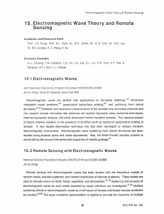 15. Electromagnetic  Wave  Theory  and  Remote Sensing