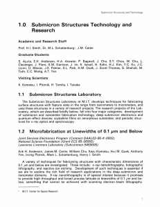 1.0 Submicron  Structures Technology  and Research 1.1