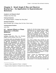 Chapter  4.  Small  Angle  X-Ray ... Scattering  - Its  Application to  Supramolecular Solutions