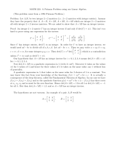 MATH 223: A Putnam Problem using our Linear Algebra.