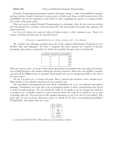 Math 441 Notes on Stochastic Dynamic Programming.