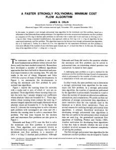 A  FASTER  STRONGLY  POLYNOMIAL  MINIMUM ... FLOW  ALGORITHM JAMES  B.  ORLIN