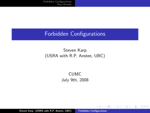 Forbidden Configurations Steven Karp (USRA with R.P. Anstee, UBC) CUMC