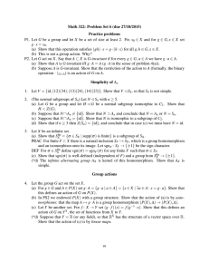 Math 322: Problem Set 6 (due 27/10/2015) Practice problems