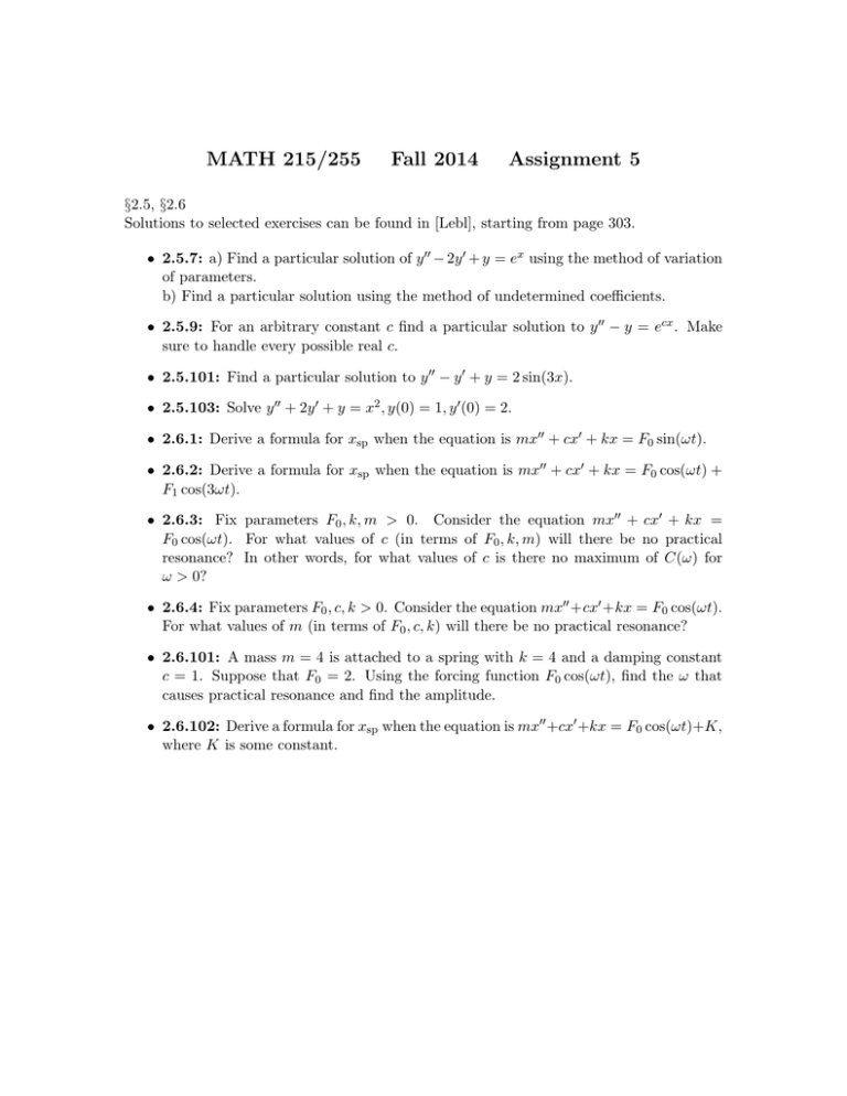 math 215 assignment 5