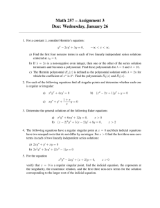 Math 257 – Assignment 3 Due: Wednesday, January 26