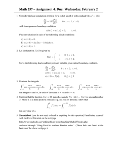 Math 257 – Assignment 4. Due: Wednesday, February 2