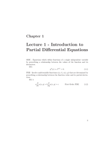 Lecture 1 - Introduction to Partial Diﬀerential Equations Chapter 1