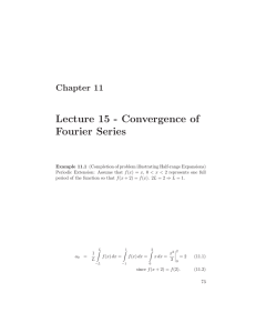 Lecture 15 - Convergence of Fourier Series Chapter 11 Example 11.1