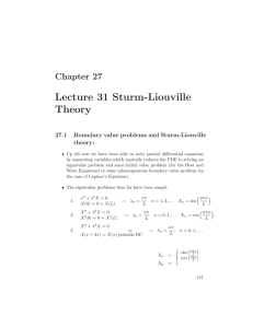 Lecture 31 Sturm-Liouville Theory Chapter 27 27.1