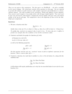 Mathematics 110-002 Assignment 1.5 — 4 October 2013