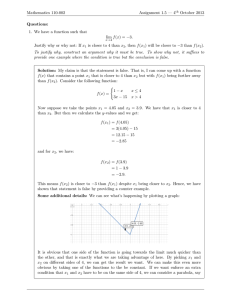 Mathematics 110-002 Assignment 1.5 — 4 October 2013 Questions: