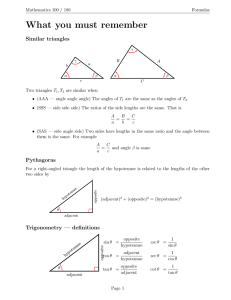 What you must remember Similar triangles