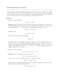 Math 190 Homework 2: Solutions