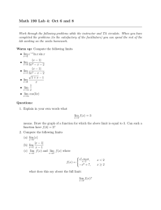 Math 190 Lab 4: Oct 6 and 8