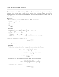 Math 190 Homework 6: Solutions