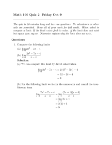 Math 190 Quiz 2: Friday Oct 9