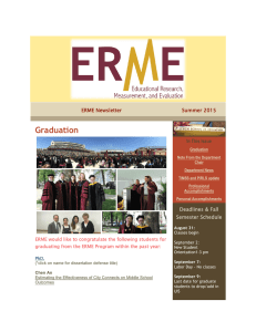 Graduation  ERME Newsletter Summer 2015