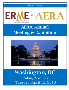 AERA Washington, DC AERA Annual Meeting &amp; Exhibition